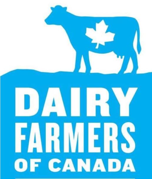 رمز جمعية منتجي الحليب الكندية، البقرة الزرقاء، المطبوع على منتجات الحليب الكندي– Dairy Farmers of Canada